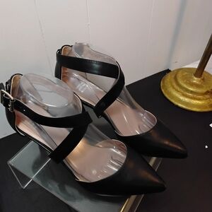 Journee Collection Black Strappy Heels